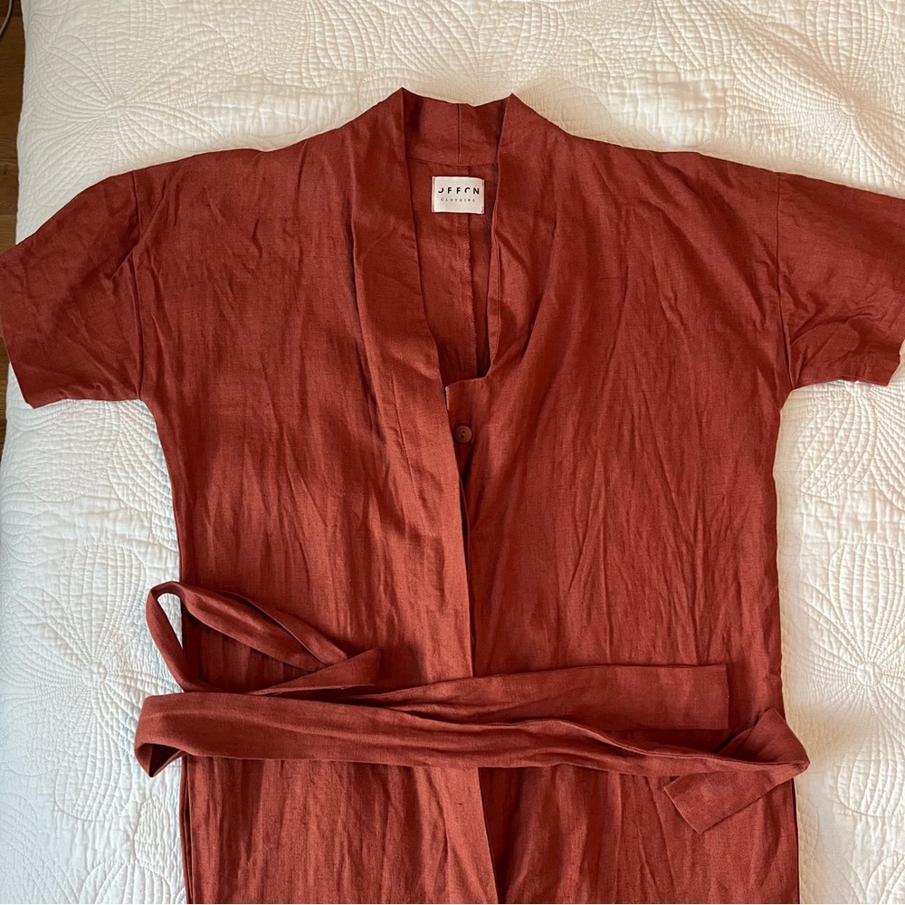 OffOn Relaxed Kimono Linen Jumpsuit